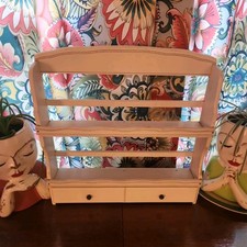Garden Harvest Spice Rack White Green Vtg 70's 15x15x3 Grannycore Retro Kitschy  picture