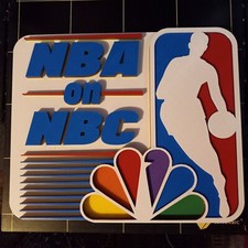 6- Inch NBA on NBC 3D sign V2 Reproduction 3D Printed Sign Man Cave Collectors picture