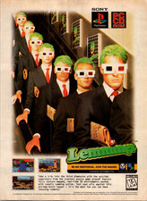 Sony Lemmings 3D PlayStation PC CD-ROM Vintage 1995 Magazine Ad picture