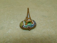 Limoges Hand Painted Peint Main Eiffel Tower Trinket Box - La Vie en Rose Paris picture
