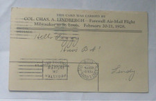 Commemorative 1928 AirMail postcard that has rare signature of historic aviator  picture