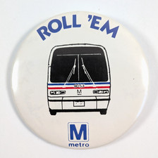 Vintage WMATA Metro Roll Em Pinback Button Bus 9053   pn1 picture