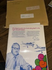 1972 Large Lot Of Beechcraft Sales Brochures; History Book; Quad Fold Paperwork  picture