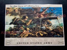 1943 WW2 USA IN THE FACE OF OBSTACLE INFANTRY ARMY GUNS PROPAGANDA POSTER 579 picture