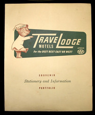 Vintage 1961 Travelodge Sleepy Bear Souvenir Stationery  & Postcard Provo Utah picture