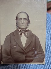 Antique Civil War Era Tintype Ferrotype Portrait Older Gentleman Mutton Chops... picture