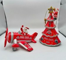Danbury Mint Ohio State Buckeyes Holiday Santa Ornaments 2009, 2006 NWT picture
