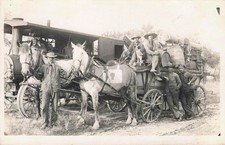 Railroad and Wagon Scene, Waterloo MI Michigan RPPC Photo Postcard COPY picture