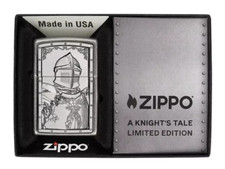 Genuine Brand New ZIPPO Lighter KNIGHTS TALE LTD EDITION Emblem Antique Silver picture