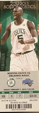 Magic @ Boston Celtics 2013 NBA Ticket Paul Pierce & Kevin Garnett Dbl Dbls picture