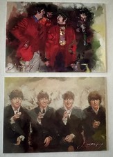 2-The Beatles #20 & #21 Limited Sketch Art Card Edward Vela Signed 14/50 -27/50  picture