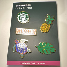 Starbucks Hawaii Collection Enamel Pin Set Aloha Pineapple Turtle Leaf.  ST002 picture