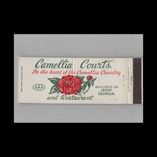 Full Length Matchbook Cover Camellia Courts Jesup GA picture