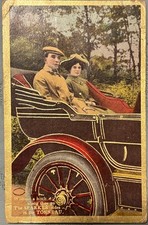 Early Auto Postcard 1907 1908 Pierce Great Arrow Spark Plug Horseless Carriage picture