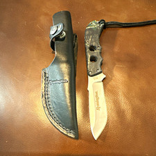 Remington Hunting/Survival Fixed Blade Knife 420HC Drop Point Wood Handle 2004 picture