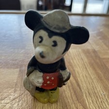 Fantastic 1930s Walt Disney Minnie Mouse w/Umbrella Bisque Figurine Japan S176 picture