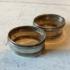 Vintage ORLI Italian Silver Plated pair Oval Napkin holders nice solid pieces  picture