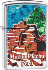Zippo Machu Picchu Peru High Polish Chrome 29496 picture