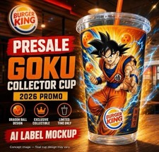 DRAGON BALL Z  SET Of 3 Burger King 20 Oz Plastic Cups 2026 picture