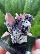 RED/CHAMPAGNE TOPAZ RHYOLITE CRYSTAL CLUSTER ON MATRIX - POTOSI, MEXICO 4g picture