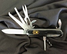 Rite-Edge Black Swiss Scout Camping Pocket Knife Multi Tool - Same Day Shipping picture