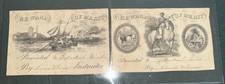 2 1800s RARE Rewards of Merit School Beautiful Typography Ships Boat General Wow picture