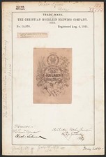 Christian Moerlein Brewing Co Old Jug Lager Trademark Registration 1891 Beer picture