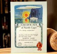 1980 Visit Certificate of North Cape Travel in the Land of the Midnight Sun picture
