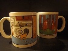 Vintage Set of 2, The Far Side by Gary Larson Coffee Cups, Rare 1985, 1986 Mugs picture