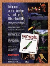 1996 Nemesis The Wizardry Adventure PC Original Advertisement / Retro Promo v1 picture