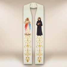 Embroidered Stole “Jesus Merciful and St. Faustina” picture