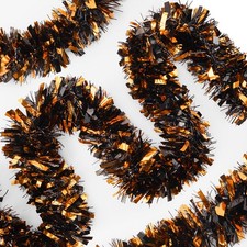 KINGLAKE Halloween Black Orange Tinsel Garland 33 FT 33 FT, and picture