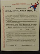Rare May 29 1991 Marvel Entertainment Group Stock Red Herring Prospectus VF 9.0 picture
