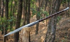 36'' Handmade Survival Viking Spear | Carbon Steel Blade | Hunting Camping Spear picture