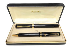 Vintage NAMIKI HERRINGBONE Rollerball and Ballpoint Pen Pens set  box Great cond picture