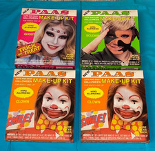 vintage PAAS HALLOWEEN MAKE-UP KIT x4 new/sealed Ghost Soldier Clown picture