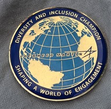 Lockheed Martin Aircraft Co Promotional Challenge Enameled DEI Coin Medallion picture