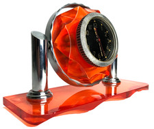Rare 1952 Soviet Tank Desk Clock Stalinist Empire Era Serviced Mid-Century Luxur picture