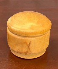 Vintage Hand Turned Round Trinket Box With Lid picture