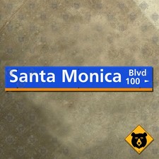 California Santa Monica Boulevard 100 block street road sign 30x5 picture
