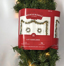 Wondershop 18ft Lit Garland Clear Lights Christmas Pine Bright Steady Decoration picture
