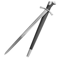 Medieval Arming Long Sword 1065 Steel Full Tang Battle Ready w/ Leather Scabbard picture