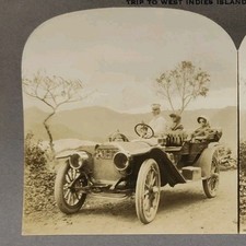 Private Stereoview Photo 1911 Puerto Rico San Juan Police Chief Car Lozier #13 picture