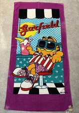 Vintage Garfield Cartoon DEADSTOCK Beach Towel NWT 1970s-80s Retro GenX Franco picture
