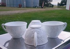 Vintage Indiana Glass Colony Harvest White Milk Glass Teacups - Set of 4 picture