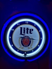 Miller Lite Beer Bar Tavern Pub Man Cave Store Neon Style LED Clock Sign picture