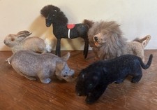 Vintage West Germany Wagner Kunstlerschutz Flocked Miniature Animal Lot of 5 picture