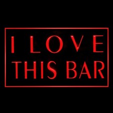 170150 I Love This Bar Pub Beer Rum Masculine Display LED Light Neon Sign picture