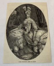 1881 magazine engraving~ MARIE ANTOINETTE, QUEEN OF FRANCE picture