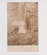 Postcard RPPC Real Photo West Virginia Man & Women Posing Beside Tree ca 1904-18 picture
